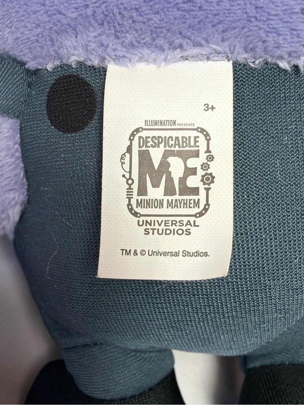 Evil Purple Minion Plush With Goggles 12” Tall Despicable Me Universal Studios